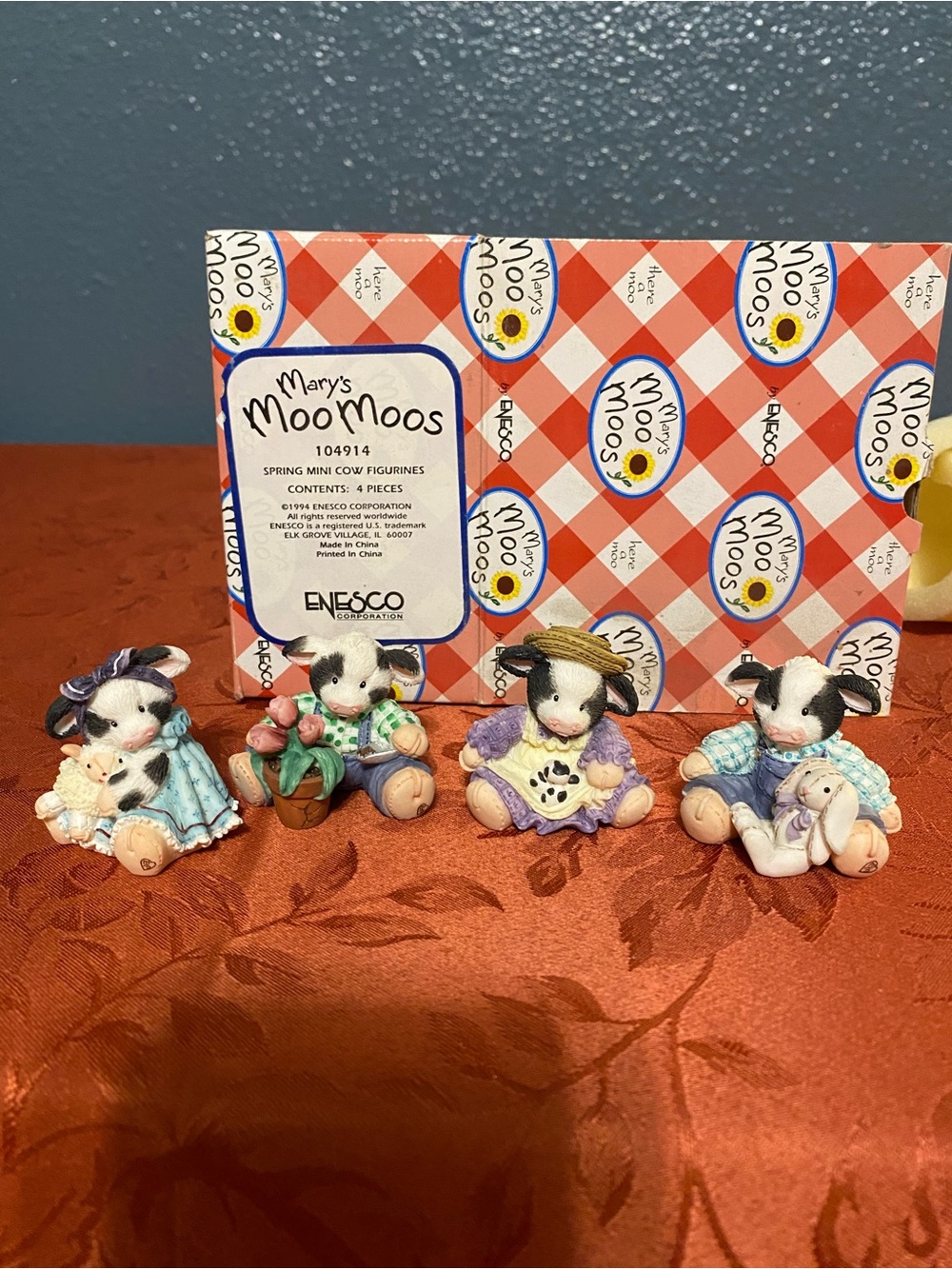 Mary's MooMoos Spring Mini Cow Figurines - Pastel Multi-Color Set